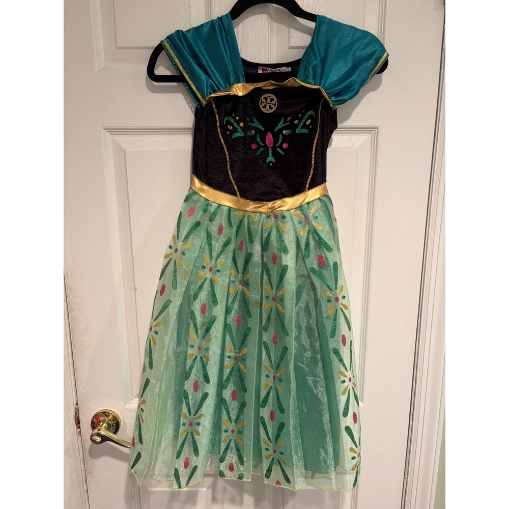 Vogue Fashion Anna Coronation Dress Girls Costume Green Teal Black Gold Size 130